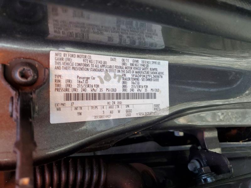 Aukcja sprzedaży 2015 Ford Focus, vin: 1FADP3K27FL365978, numer aukcji: 61879776