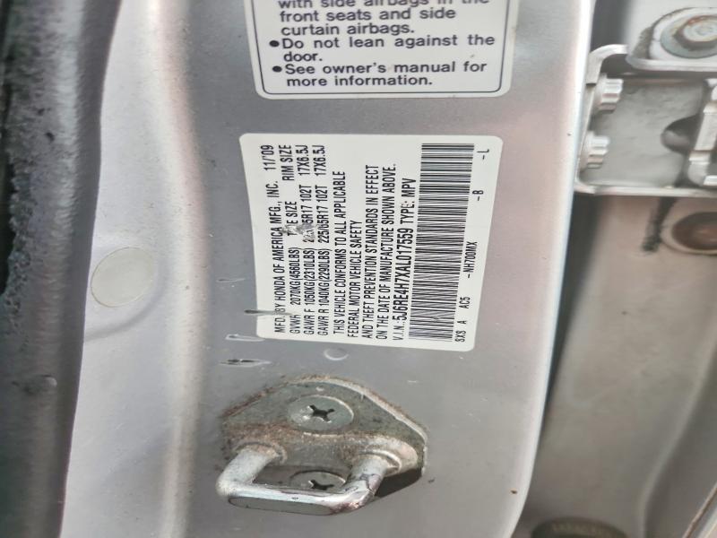 61756226 :رقم المزاد ، 5J6RE4H7XAL017559 vin ، 2010 Honda Cr-v مزاد بيع