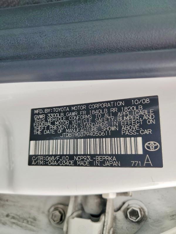 Продаж на аукціоні авто 2009 Toyt Yaris, vin: JTDBT903794050611, номер лоту: 85610845