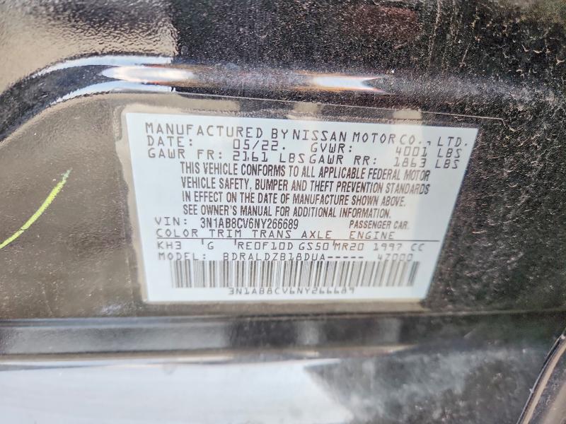 Aukcja sprzedaży 2022 Nissan Sentra, vin: 3N1AB8CV6NY266689, numer aukcji: 61987166
