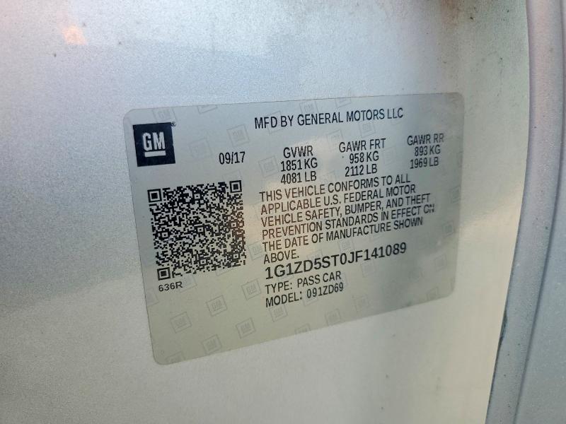 Aukcja sprzedaży 2018 Chevrolet Malibu, vin: 1G1ZD5ST0JF141089, numer aukcji: 63243846