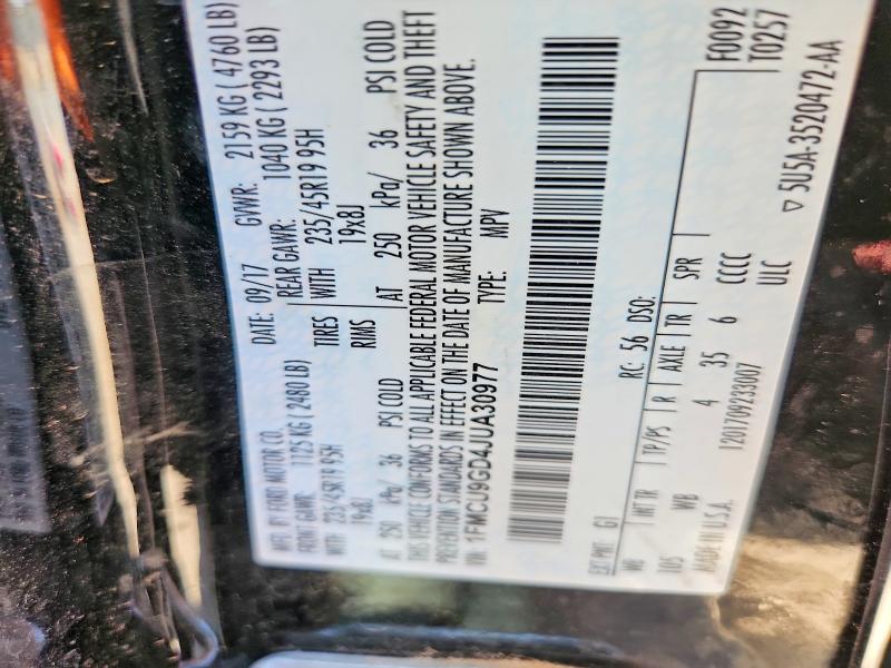 Aukcja sprzedaży 2018 Ford Escape, vin: 1FMCU9GD4JUA30977, numer aukcji: 60528276