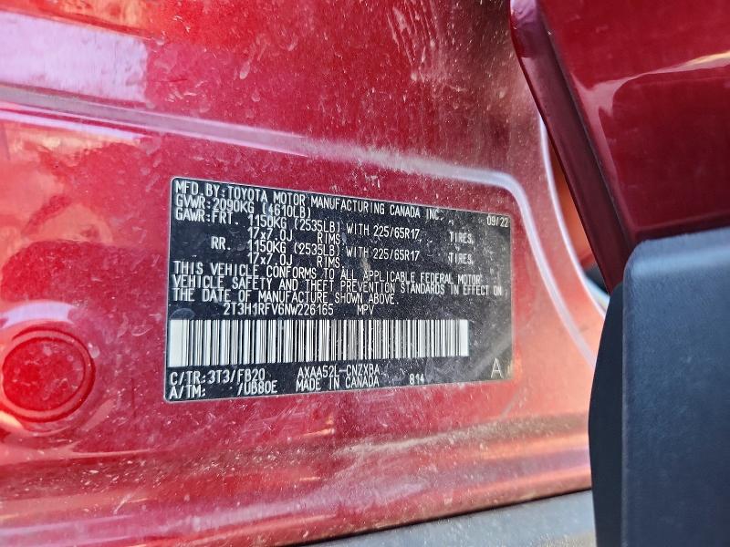 Auction sale of the 2022 Toyota Rav4, vin: 2T3H1RFV6NW226165, lot number: 59556166