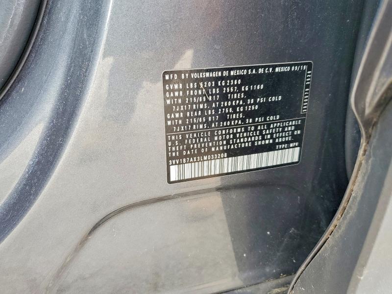 Продаж на аукціоні авто 2020 Volkswagen Tiguan, vin: 3VV1B7AX3LM033208, номер лоту: 62161866