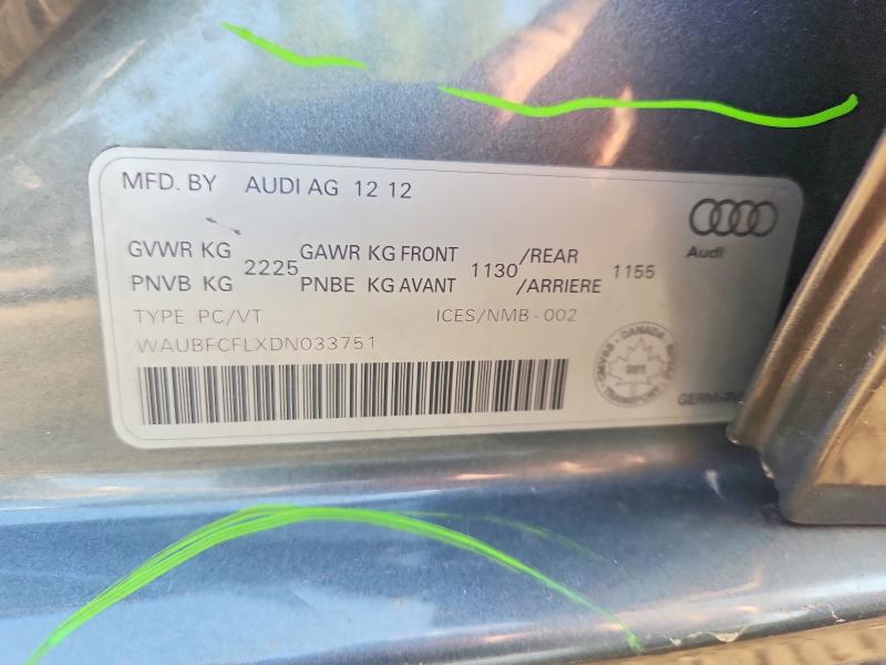 62966926 :رقم المزاد ، WAUBFCFLXDN033751 vin ، 2013 Audi A4 مزاد بيع