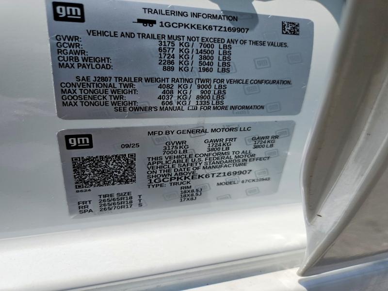 Продаж на аукціоні авто 2026 Chevrolet Silverado, vin: 1GCPKKEK6TZ169907, номер лоту: 60561586
