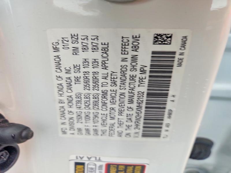 Aukcja sprzedaży 2021 Honda Cr-v, vin: 2HKRW2H5XMH621532, numer aukcji: 60553256