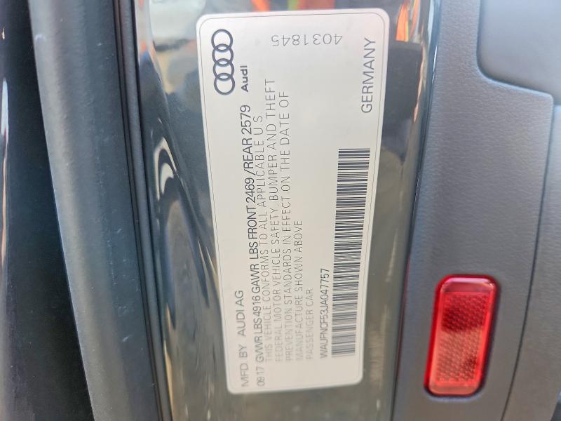 62033996 :رقم المزاد ، WAUFNCF53JA047757 vin ، 2018 Audi A5 مزاد بيع
