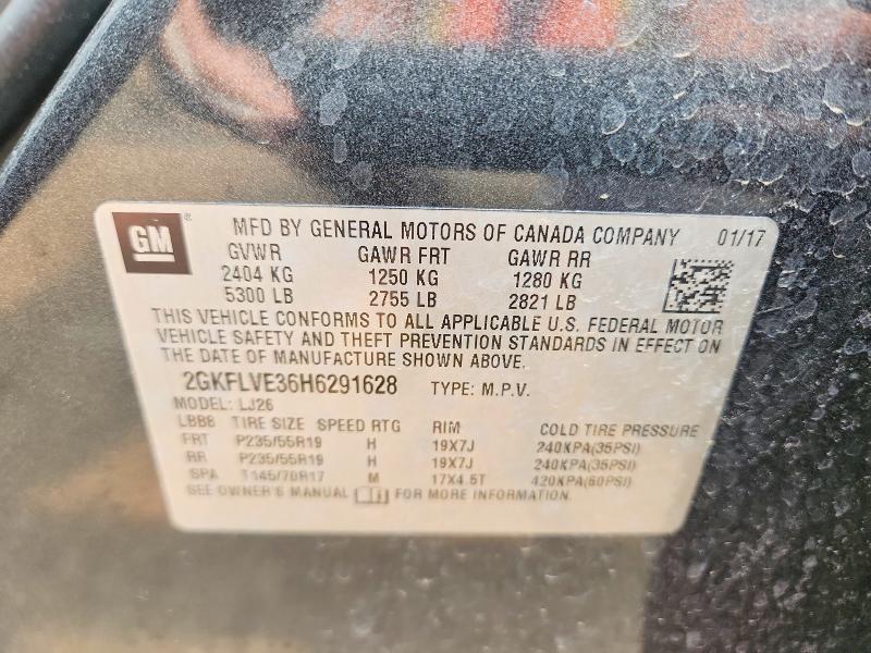 61125286 :رقم المزاد ، 2GKFLVE36H6291628 vin ، 2017 Gmc Terrain مزاد بيع