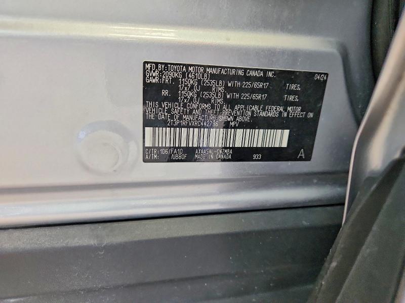 Aukcja sprzedaży 2024 Toyota Rav4, vin: 2T3P1RFVXRC442796, numer aukcji: 60668356