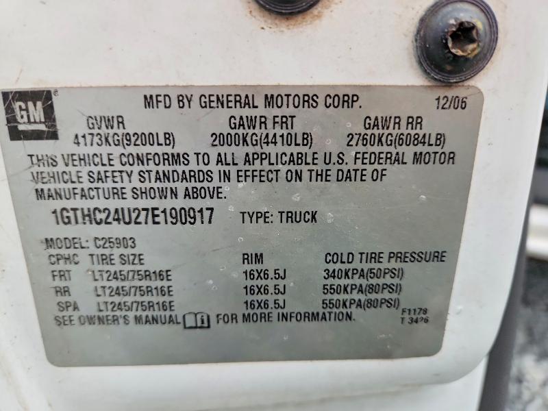2007 Gmc Sierra მანქანა იყიდება აუქციონზე, vin: 1GTHC24U27E190917, აუქციონის ნომერი: 62633146