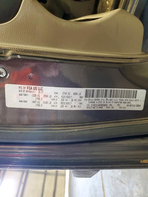 61404186 :رقم المزاد ، 2C4RDGCG8HR858654 vin ، 2017 Dodge Gr Caravan مزاد بيع