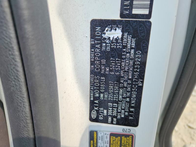 59713996 :رقم المزاد ، KNDMB5C17H6239230 vin ، 2017 Kia Sedona مزاد بيع