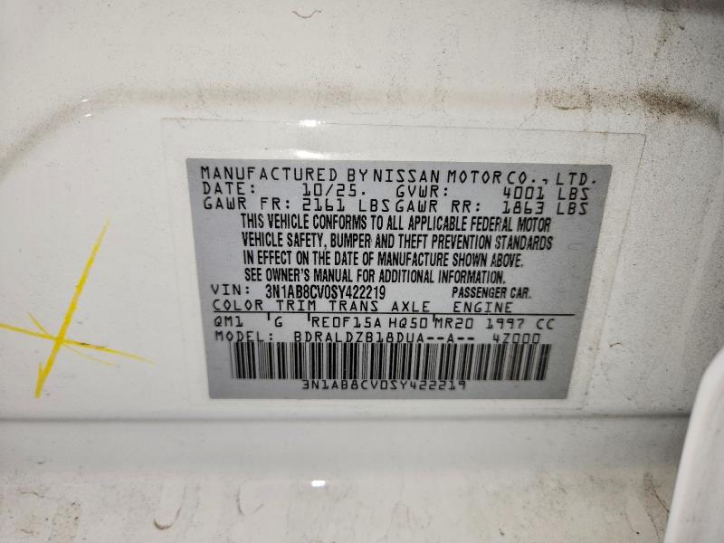 Aukcja sprzedaży 2025 Nissan Sentra, vin: 3N1AB8CV0SY422219, numer aukcji: 62423206