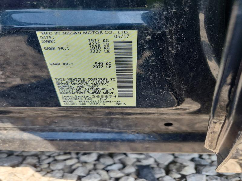 59602986 :رقم المزاد ، 1N4AL3AP1HC265874 vin ، 2017 Nissan Altima مزاد بيع