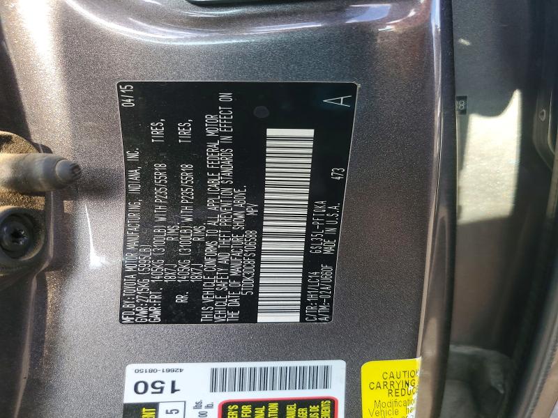 Aukcja sprzedaży 2015 Toyota Sienna, vin: 5TDDK3DC8FS106588, numer aukcji: 61175156