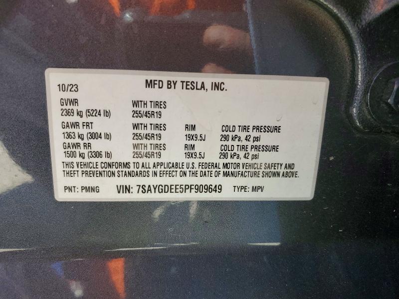 Aukcja sprzedaży 2023 Tesla Model Y, vin: 7SAYGDEE5PF909649, numer aukcji: 63019246