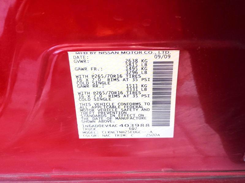 Aukcja sprzedaży 2010 Nissan Frontier, vin: 1N6AD0EV4AC403988, numer aukcji: 60598736