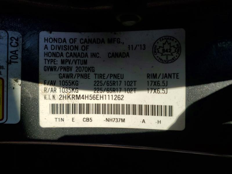 59535666 :رقم المزاد ، 2HKRM4H56EH111262 vin ، 2014 Honda Cr-v مزاد بيع