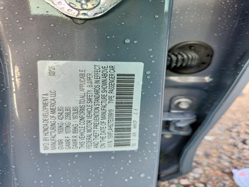 Продаж на аукціоні авто 2026 Honda Civic, vin: 19XFL4H92TE009919, номер лоту: 61712786