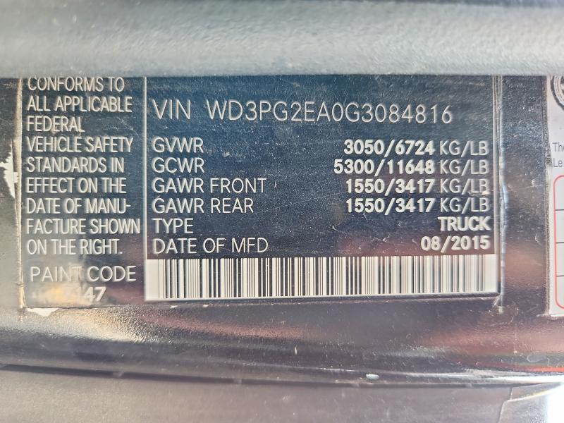 Продаж на аукціоні авто 2016 Mercedes-benz Metris, vin: WD3PG2EA0G3084816, номер лоту: 62057306