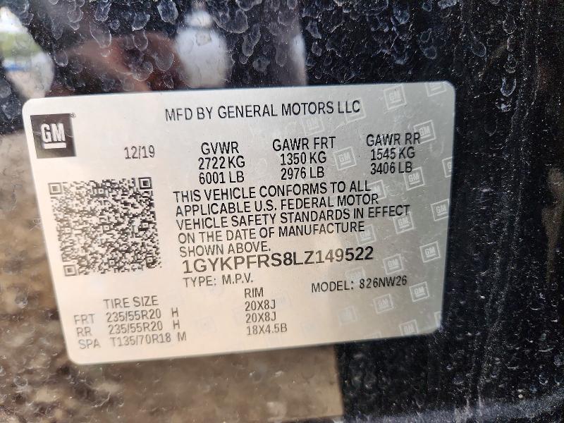 2020 Cadillac Xt6 მანქანა იყიდება აუქციონზე, vin: 1GYKPFRS8LZ149522, აუქციონის ნომერი: 62302376