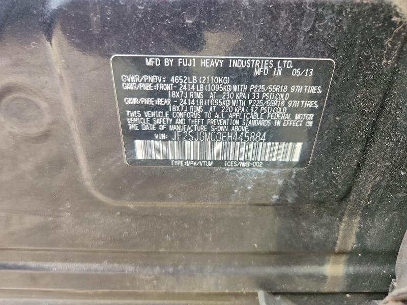 Продажа на аукционе авто 2014 Subaru Forester, vin: JF2SJGMC0EH445884, номер лота: 59999276