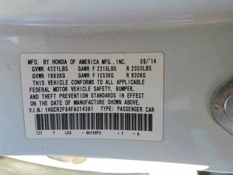 2015 Honda Accord მანქანა იყიდება აუქციონზე, vin: 1HGCR2F84FA014581, აუქციონის ნომერი: 62447756