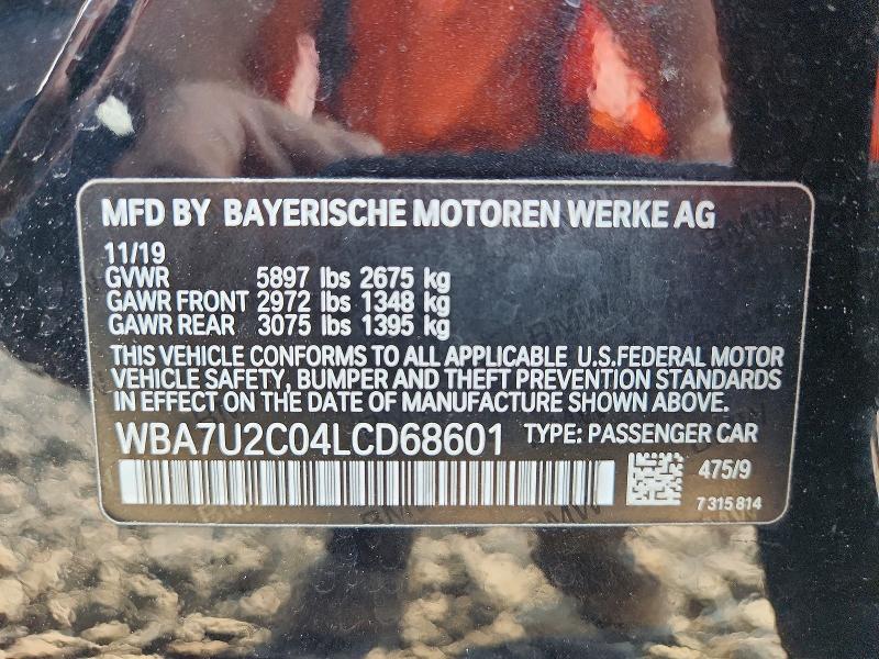 Продажа на аукционе авто 2020 Bmw 750, vin: WBA7U2C04LCD68601, номер лота: 59574826