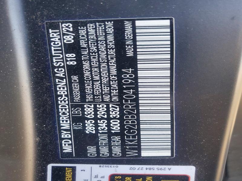 62680236 :رقم المزاد ، W1KEG2BB2RF041984 vin ، 2024 Mercedes-benz Eqe Sedan مزاد بيع