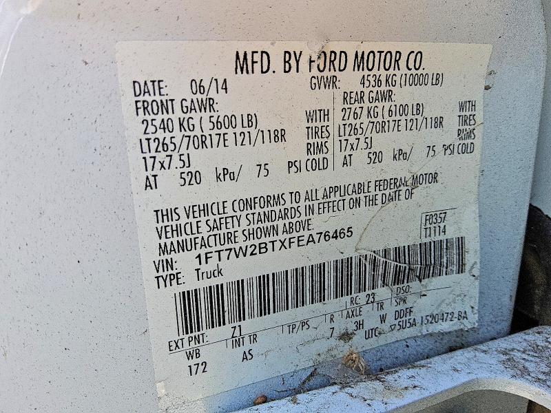 Aukcja sprzedaży 2015 Ford F250, vin: 1FT7W2BTXFEA76465, numer aukcji: 59895736