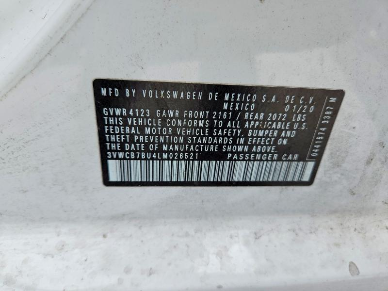 Продажа на аукционе авто 2020 Volkswagen Jetta, vin: 3VWCB7BU4LM026521, номер лота: 59922976