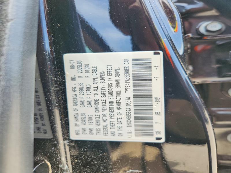 Aukcja sprzedaży 2007 Honda Accord, vin: 1HGCM66597A105374, numer aukcji: 61428086