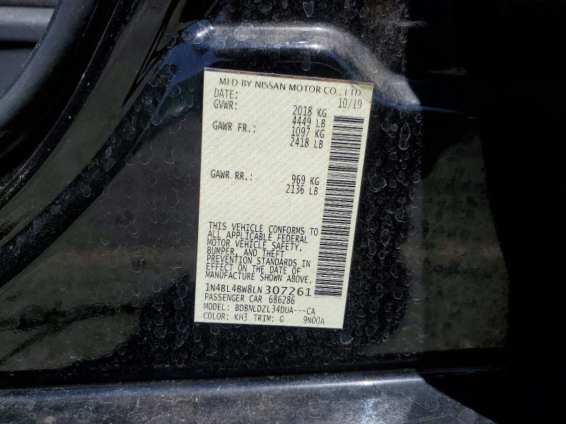 59165656 :رقم المزاد ، 1N4BL4BW8LN307261 vin ، 2020 Nissan Altima مزاد بيع
