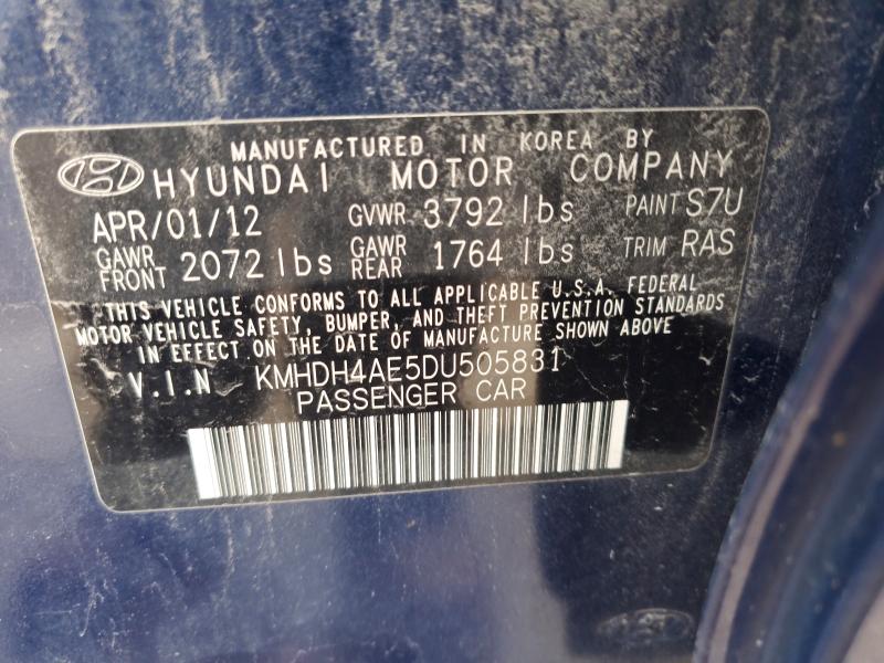 Продажа на аукционе авто 2013 Hyundai Elantra, vin: KMHDH4AE5DU505831, номер лота: 60572366