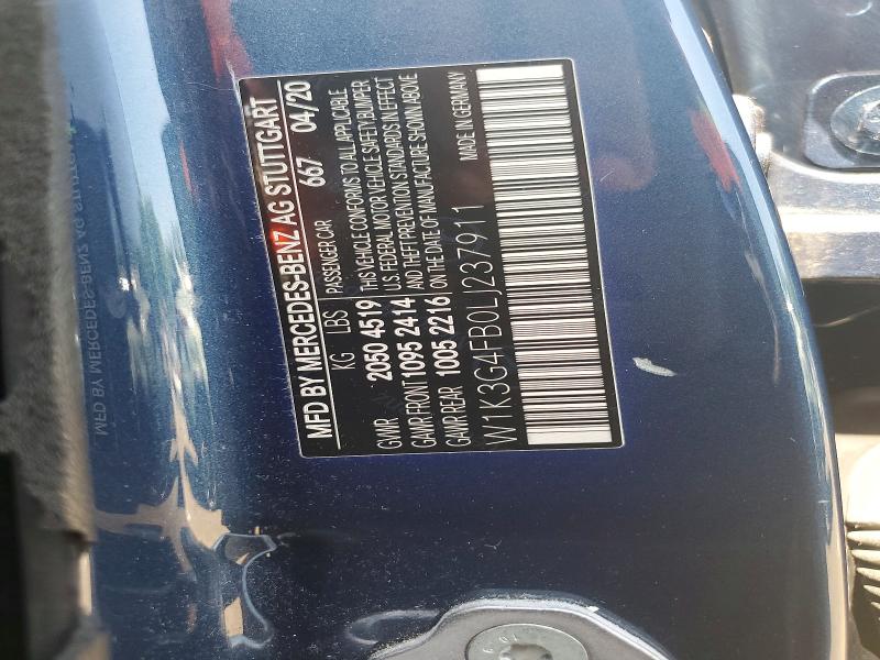 Aukcja sprzedaży 2020 Mercedes-benz A, vin: W1K3G4FB0LJ237911, numer aukcji: 51925296