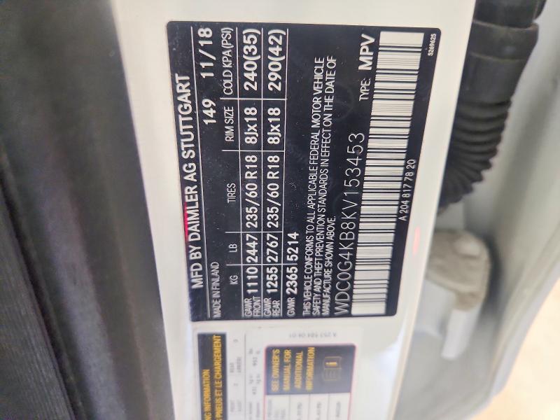 Aukcja sprzedaży 2019 Mercedes-benz Glc, vin: WDC0G4KB8KV153453, numer aukcji: 59155646