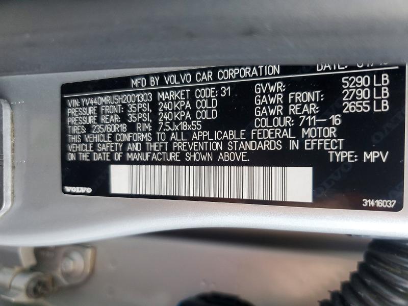 Продажа на аукционе авто 2017 Volvo Xc60, vin: YV440MRU5H2001303, номер лота: 59314576