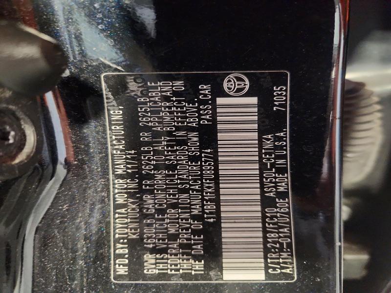 2015 Toyota Camry მანქანა იყიდება აუქციონზე, vin: 4T1BF1FKXFU895774, აუქციონის ნომერი: 59602376