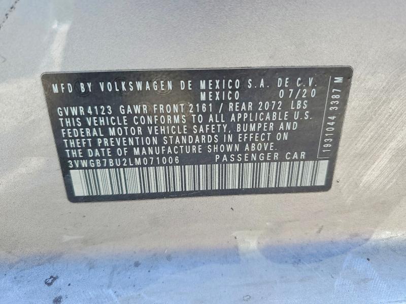Продажа на аукционе авто 2020 Volkswagen Jetta, vin: 3VWGB7BU2LM071006, номер лота: 61188636