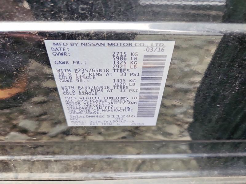 Aukcja sprzedaży 2016 Infiniti Qx60, vin: 5N1AL0MM4GC511286, numer aukcji: 61703686