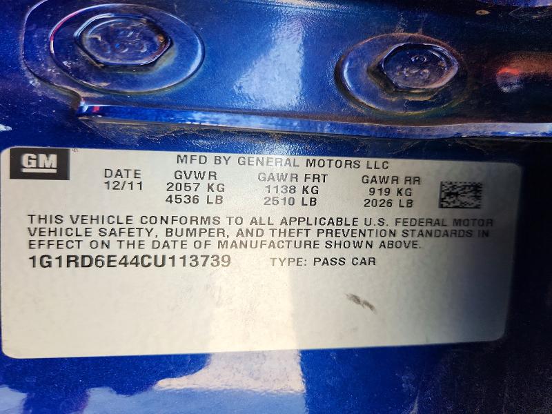 Продажа на аукционе авто 2012 Chevrolet Volt, vin: 1G1RD6E44CU113739, номер лота: 63057916