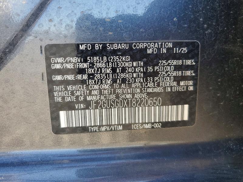 Продажа на аукционе авто 2026 Subaru Crosstrek, vin: JF2GUSGDXT8220650, номер лота: 60507616
