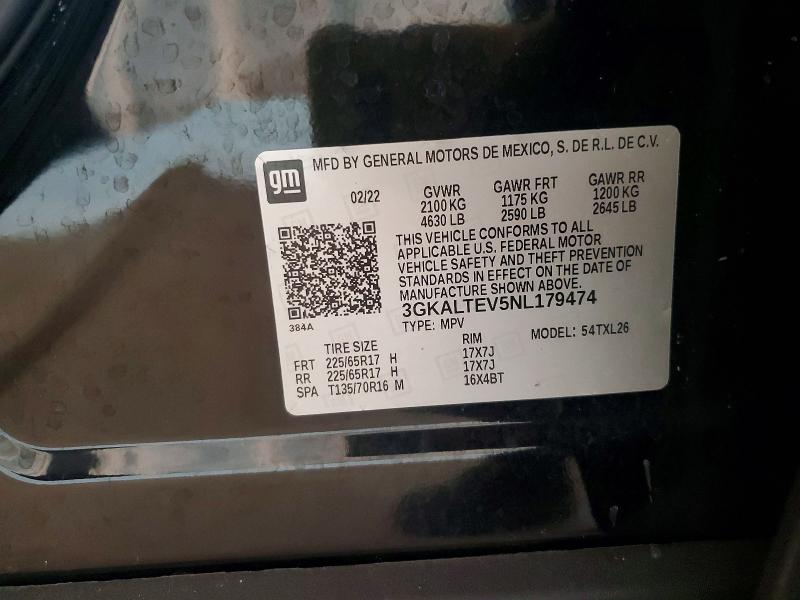 2022 Gmc Terrain მანქანა იყიდება აუქციონზე, vin: 3GKALTEV5NL179474, აუქციონის ნომერი: 61104976