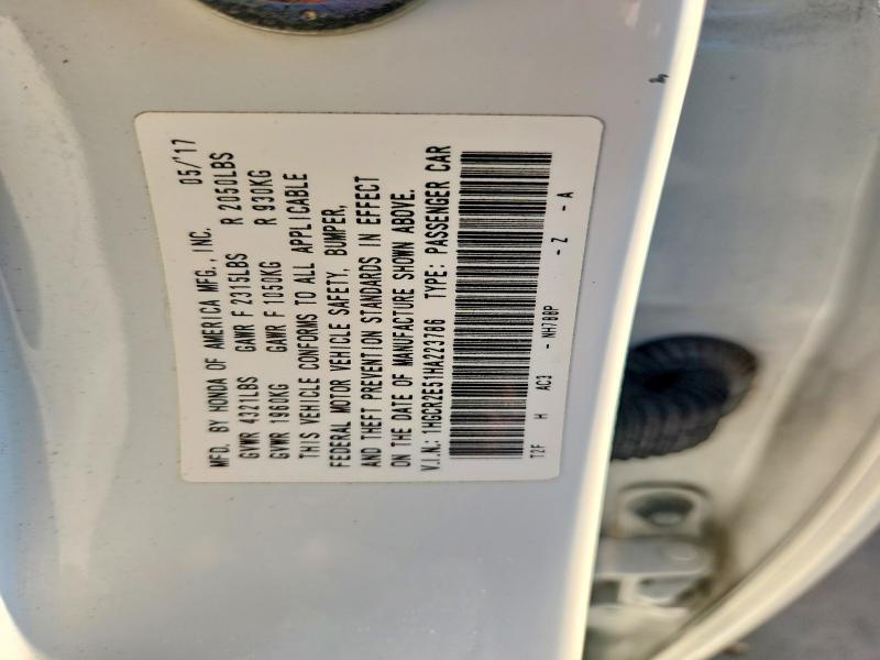 2017 Honda Accord მანქანა იყიდება აუქციონზე, vin: 1HGCR2E51HA223786, აუქციონის ნომერი: 58919846