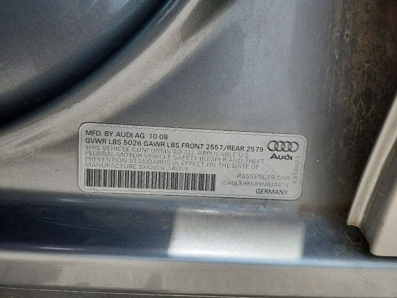 Aukcja sprzedaży 2009 Audi A4, vin: WAULK98K89N034475, numer aukcji: 59778816