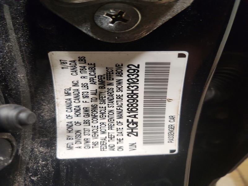 2008 Honda Civic მანქანა იყიდება აუქციონზე, vin: 2HGFA16898H310392, აუქციონის ნომერი: 60662496