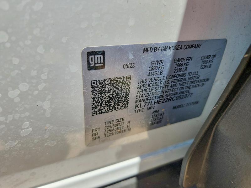 Продажа на аукционе авто 2024 Chevrolet Trax, vin: KL77LHE22RC051877, номер лота: 59789166