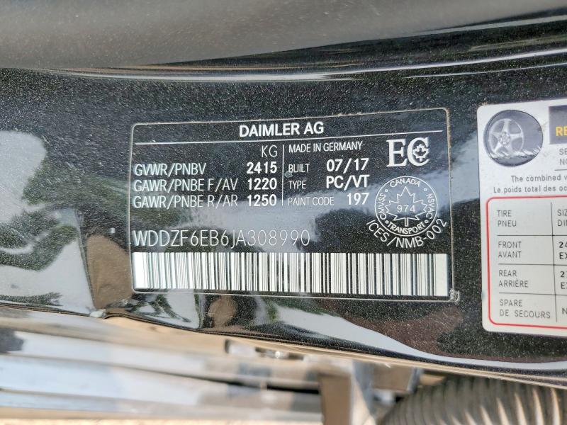Продаж на аукціоні авто 2018 Mercedes-benz E, vin: WDDZF6EB6JA308990, номер лоту: 60139636