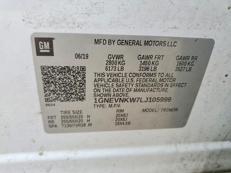 Продажа на аукционе авто 2020 Chevrolet Traverse, vin: 1GNEVNKW7LJ105999, номер лота: 61660566